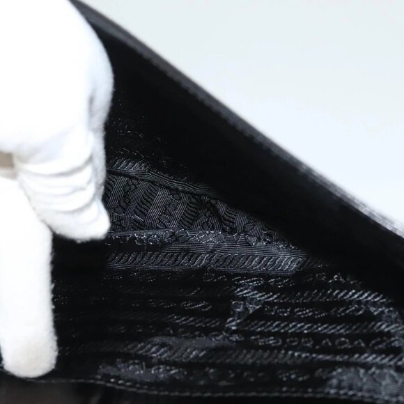 PRADA Chain Shoulder Bag Leather Black Auth 132369 - Picture 10 of 16